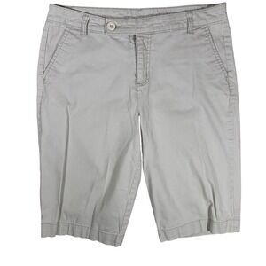 Style & Co Womens Bermuda Shorts Tan Khaki Cotton Stretch Size 10 Casual Chino